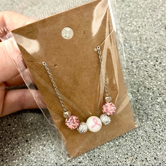 Breast Cancer Awareness Unique Beaded Necklace - Picture 3 of 3